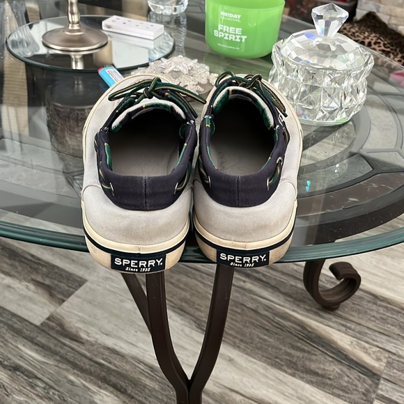 SPERRY ATHLETIC SHOES SZ 10.5 GREY/ DK NAVY GREAT CONDITION NO BOX - Picture 2 of 6